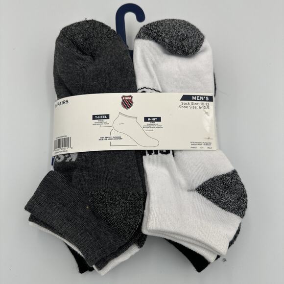 K-Swiss Low Cut Socks Mens Size 10-13 Fits Shoe Size 6-12.5 Pack of 6 Pairs - Picture 2 of 8